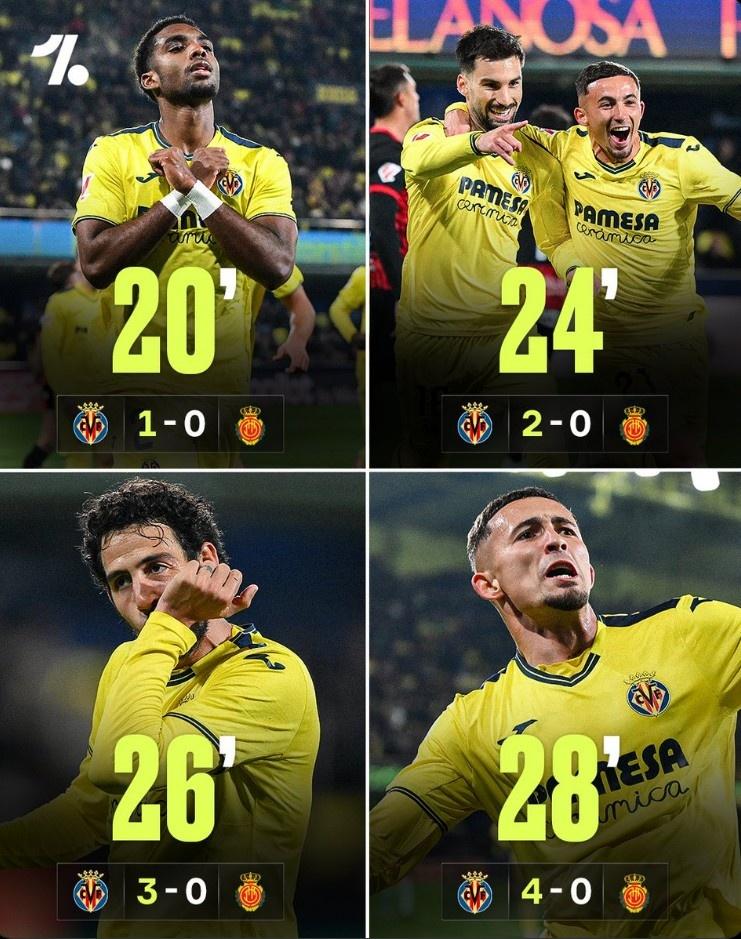 比利亚雷亚尔连续五轮不败，成绩显著